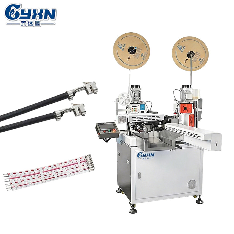 Automatic flat cable separating, stripping, double-end crimping and tin dipping machine